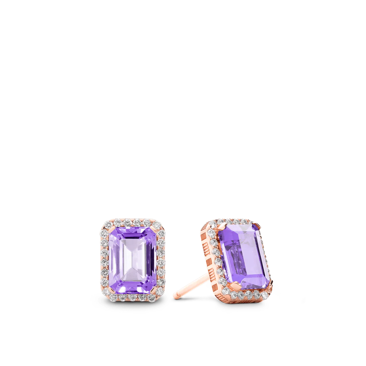 Jewel Earrings Purple Amethyst